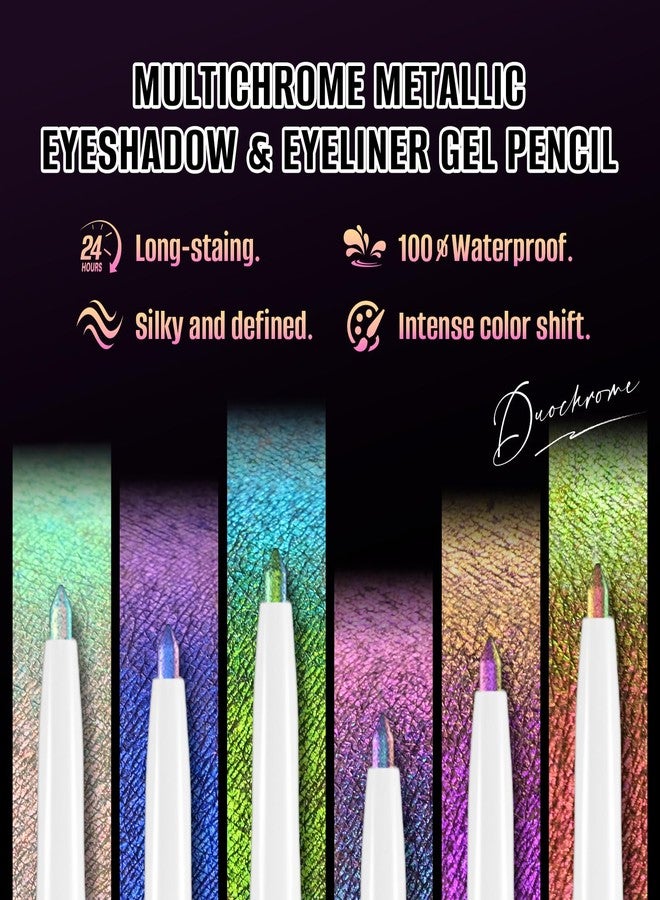 CHARMACY Chameleon Chrome Eyeliner, Multichrome Shifting Colors Metallic Glitter Eye Makeup, Waterproof Smudgeproof Gel Eyeliner, Long Lasting Wear, Vegan & Cruelty Free #03 - Image 4